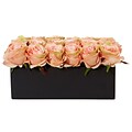 Nearly Natural Roses in Rectangular Planter (1487-PH)