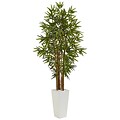 Nearly Natural 5’ Bamboo Tree in White Tower Planter (5812)