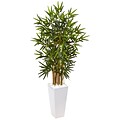 Nearly Natural 4’ Bamboo Tree in White Tower Planter (5820)