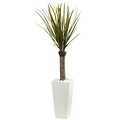 Nearly Natural 4’ Yucca Tree in White Tower Planter (5975)