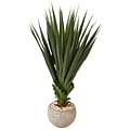 Nearly Natural Spiked Agave in Sand Colored Bowl (Indoor/Outdoor) (6962)
