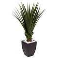 Nearly Natural 4.5’ Spiked Agave in Black Planter (6964)