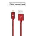 Apple Certified Durable Lightning Cable for iPhone, iPad, 4ft Red (LGHTMFI4FT-RED)