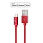 Apple Certified Durable Lightning Cable for iPhone, iPad, 6ft Red (LGHTMFI6FT-RED)