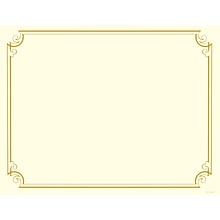 Great Papers Golden Scroll Frame Foil Certificates, 8.5 x 11, Beige/Gold, 12/Pack (2011859)