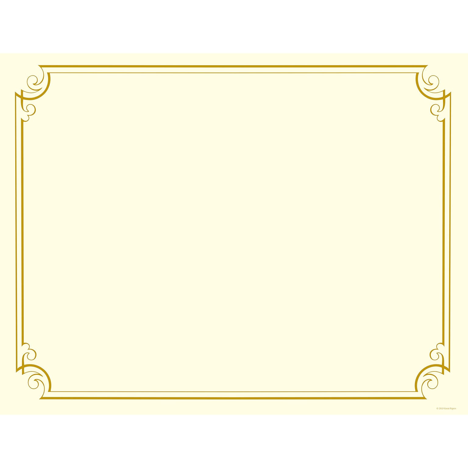 Great Papers Golden Scroll Frame Foil Certificates, 8.5 x 11, Beige/Gold, 12/Pack (2011859)