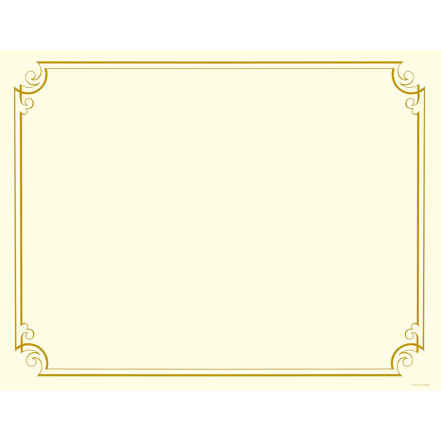 Great Papers Golden Scroll Frame Foil Certificates, 8.5 x 11, Beige/Gold, 12/Pack (2011859)