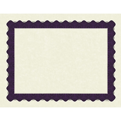 Masterpiece Studios® Parchment Certificate Paper, Metallic Purple Border, 100/Pack