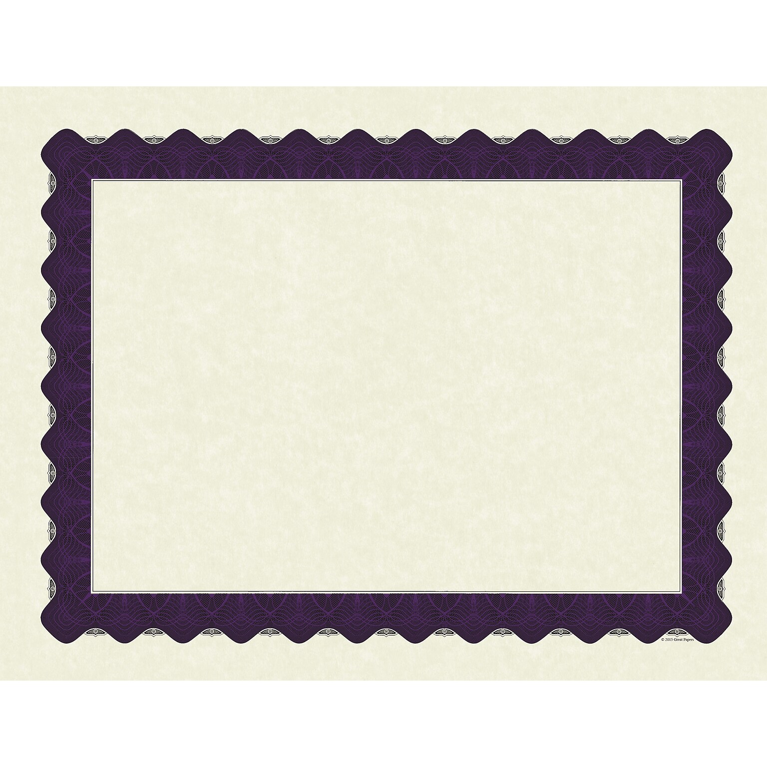 Great Papers Matte Certificates, 8.5 x 11, Beige/Purple, 100/Pack (961021)