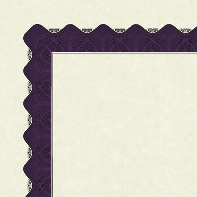 Great Papers Certificates, 8.5" x 11", Beige and Matte Purple, 100/Pack (961021)