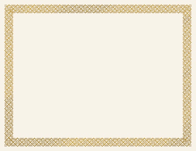 Great Papers Braided Foil Certificates, 8.5 x 11, Beige/Gold, 15/Pack (963006)