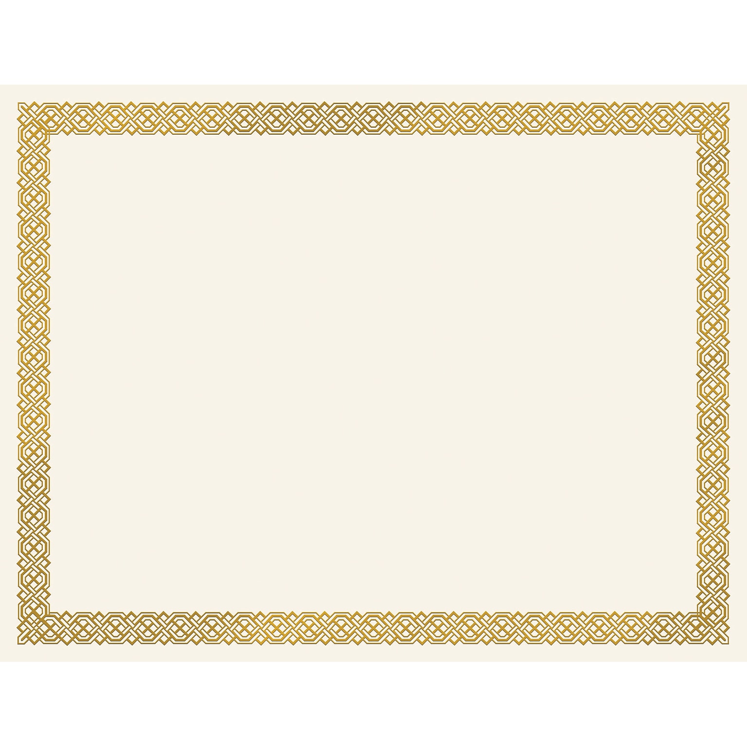 Great Papers Braided Foil Certificates, 8.5 x 11, Beige/Gold, 15/Pack (963006)