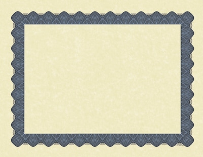 Great Papers Certificates, 8.5 x 11, Beige and Matte Blue, 25/Pack (934425)