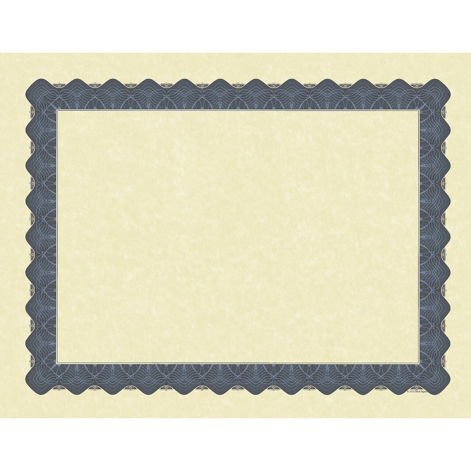 Great Papers Matte Certificates, 8.5 x 11, Beige/Blue, 25/Pack (934425)