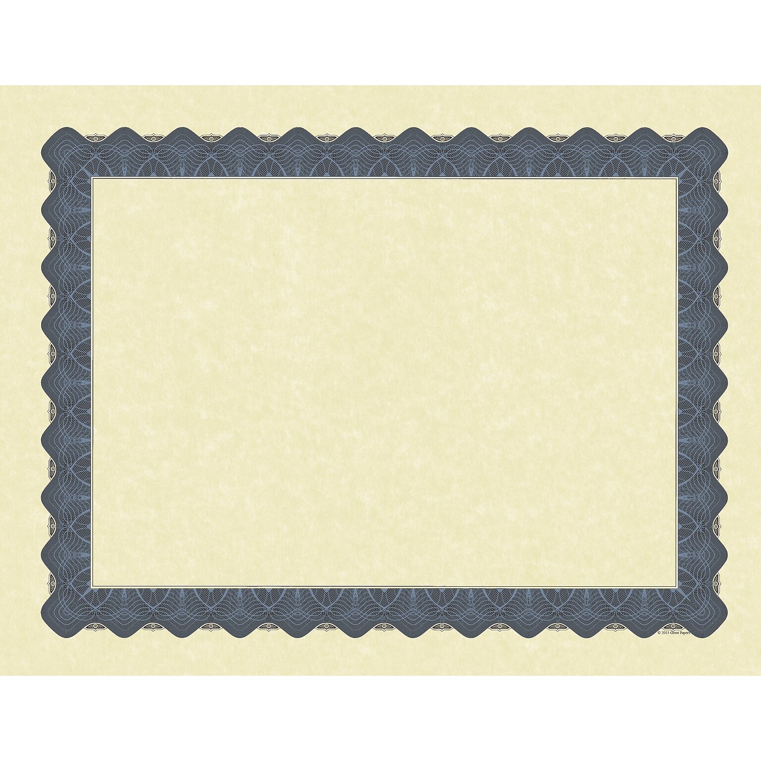 Great Papers Certificates, 8.5 x 11, Beige and Matte Blue, 25/Pack (934425)