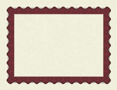 Great Papers Certificates, 8.5 x 11, Beige and Mattec Red, 25/Pack (934125)