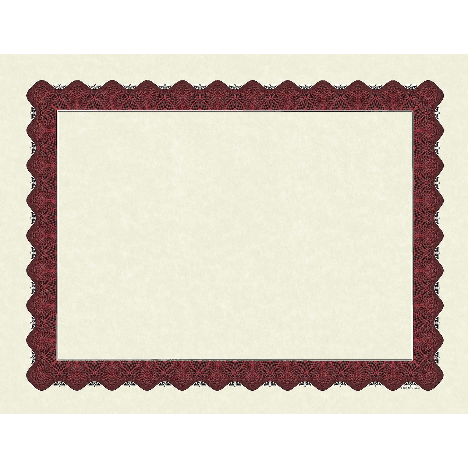Great Papers Matte  Certificates, 8.5 x 11, Beige/Red, 25/Pack (934125)
