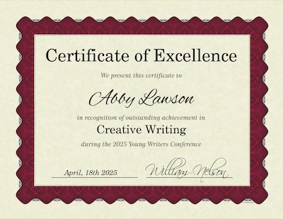 Great Papers Certificates, 8.5" x 11", Beige and Mattec Red, 25/Pack (934125)