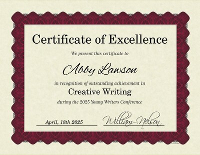 Great Papers Matte  Certificates, 8.5 x 11, Beige/Red, 25/Pack (934125)