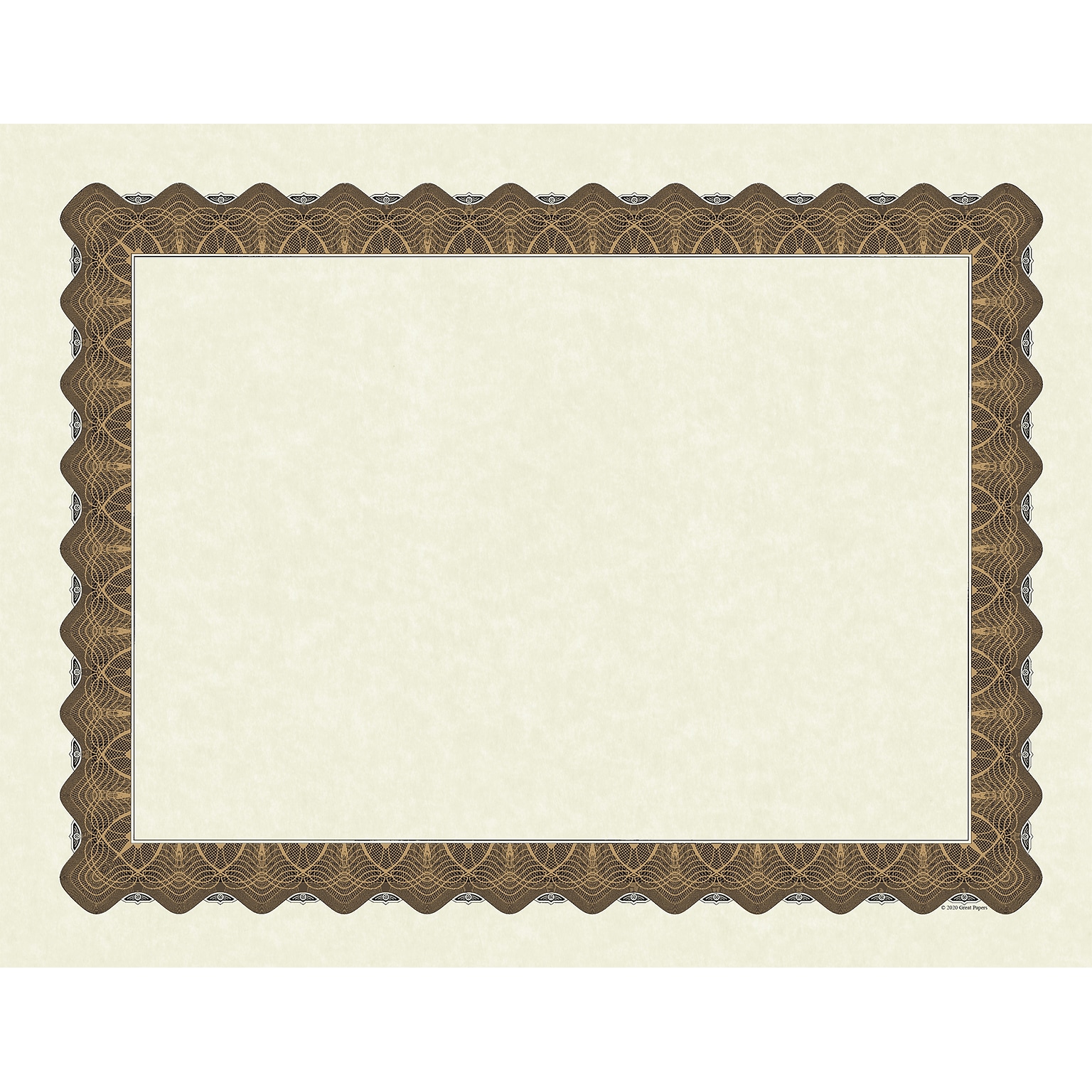 Great Papers Matte Certificates, 8.5 x 11, Beige/Gold, 100/Pack (934000)