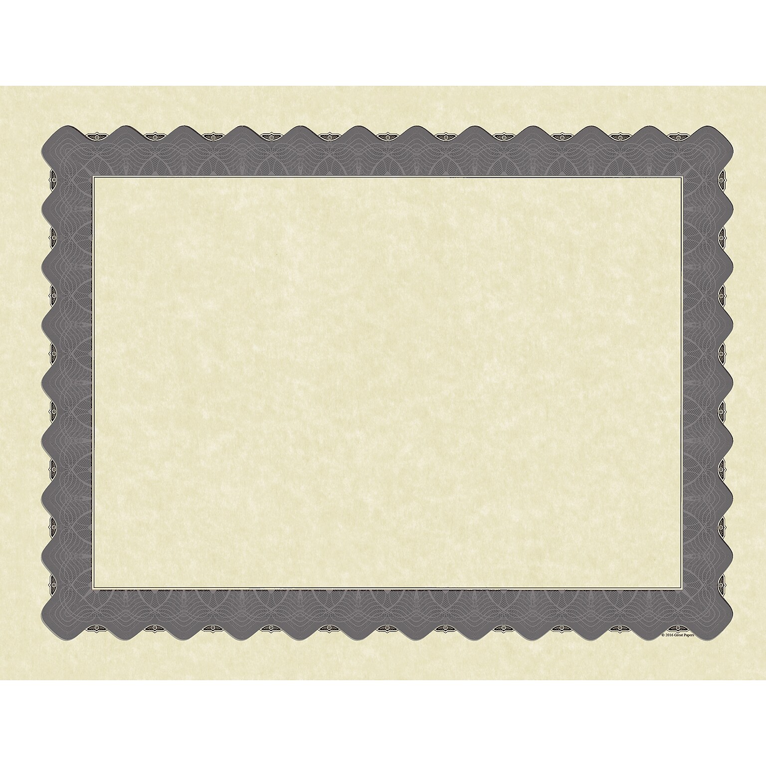 Great Papers Certificates, 8.5 x 11, Beige/Metallic Silver, 25/Pack (934325)