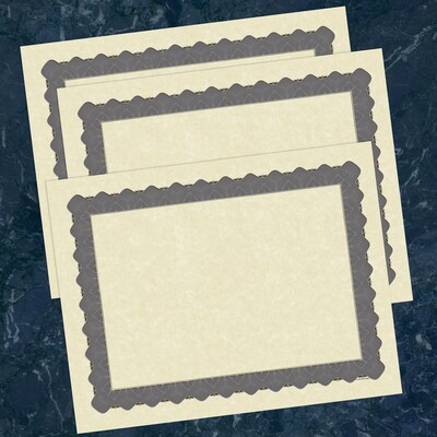 Great Papers Certificates, 8.5" x 11", Beige/Metallic Silver, 25/Pack (934325)