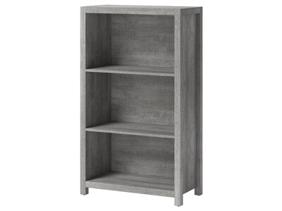 Whalen Fallbrook 3-Shelf 48H Bookcase, Smoked Ash/Rustic Warm Gray (SPUS-FBBK-GM)