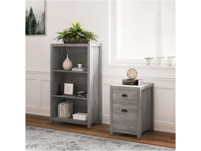 Whalen Fallbrook 3-Shelf 48"H Bookcase, Smoked Ash/Rustic Warm Gray (SPUS-FBBK-GM)