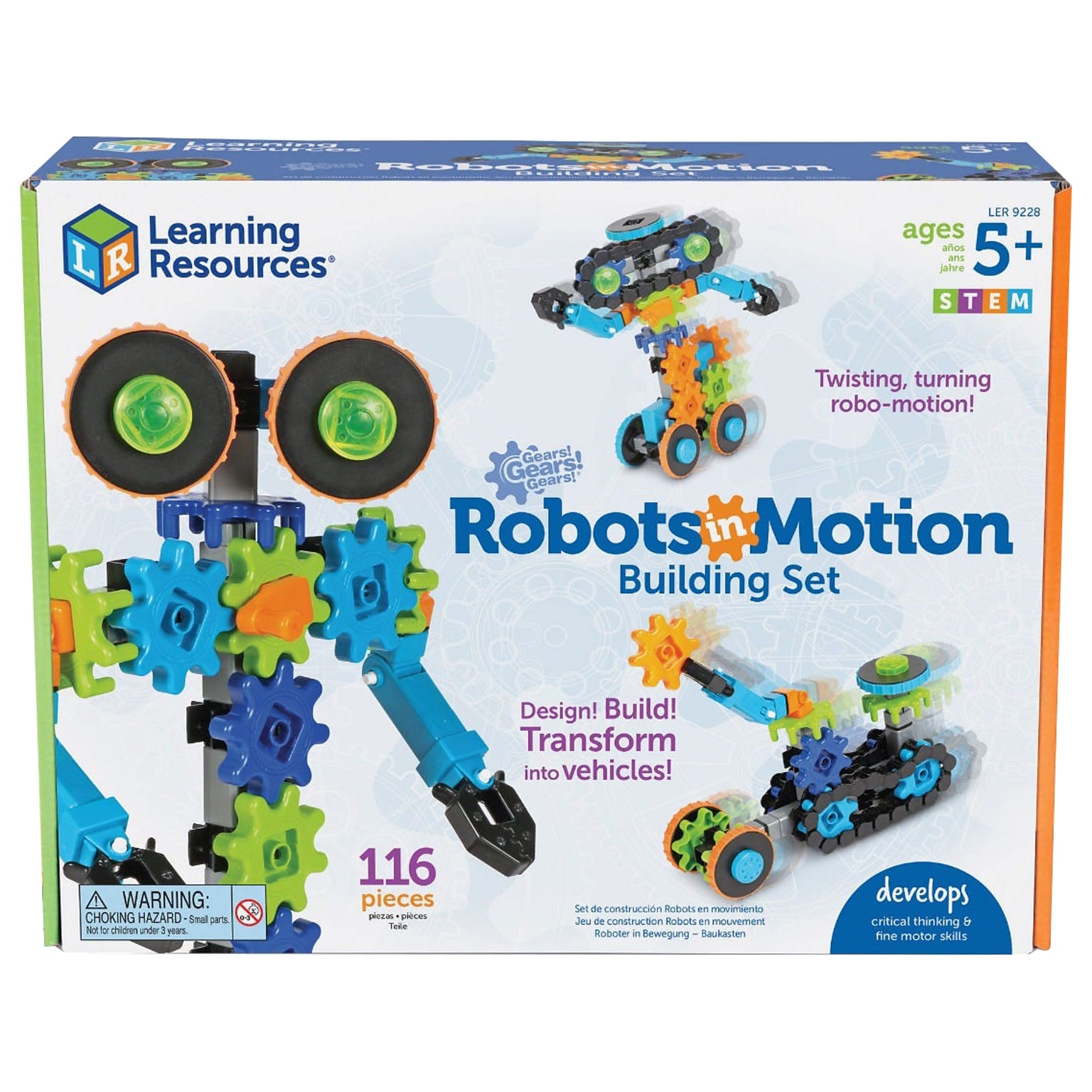 Learning Resources Gears! Gears! Gears! Robots in Motion, Multicolor (LER 9228)