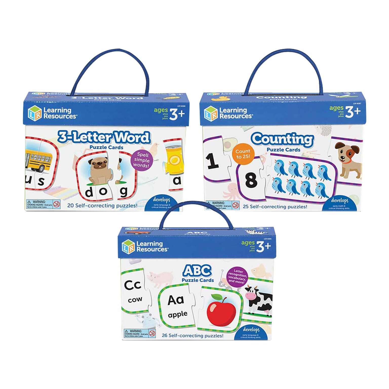 Learning Resources Puzzle Card PreK Bundle, Multicolor (LER 6085)