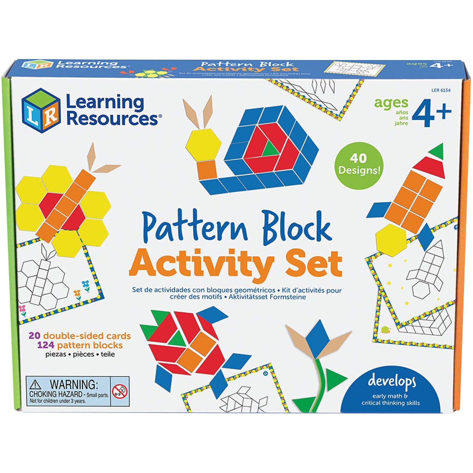 Learning Resources Pattern Block Activity Set, Assorted Colors (LER 6134)