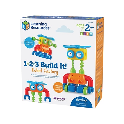 Learning Resources 1-2-3 Build It! Robot Factory, Multicolor (LER 2869)