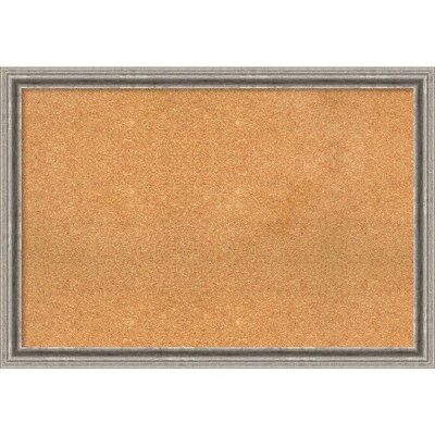 Amanti Art Extra Large Bel Volto Silver 39W x 27H Silver Framed Cork Board (DSW2897172)