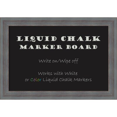 Amanti Art Framed Liquid Chalk Marker Board Small Dixie Grey Rustic 20W x 14H Frame Dixie Grey (DSW3315602)