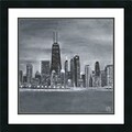 Amanti Art Framed Art Print Chicago Square by Aubree Perrenoud 22 x 22 Frame Satin Black  (DSW3893073)