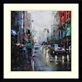 Amanti Art Framed Art Print St. Catherine Street Rain by Mark Lague 21 x 21 Frame Satin Black (DSW3893092)