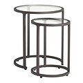 Studio Designs Home Camber Modern Glass Round Nesting Tables Pewter (71010)