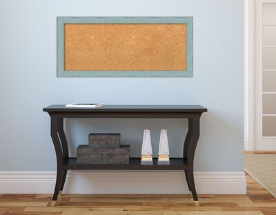 Amanti Art Panel Sky Blue Rustic 33"W x 15"H Framed Cork Board (DSW3907474)