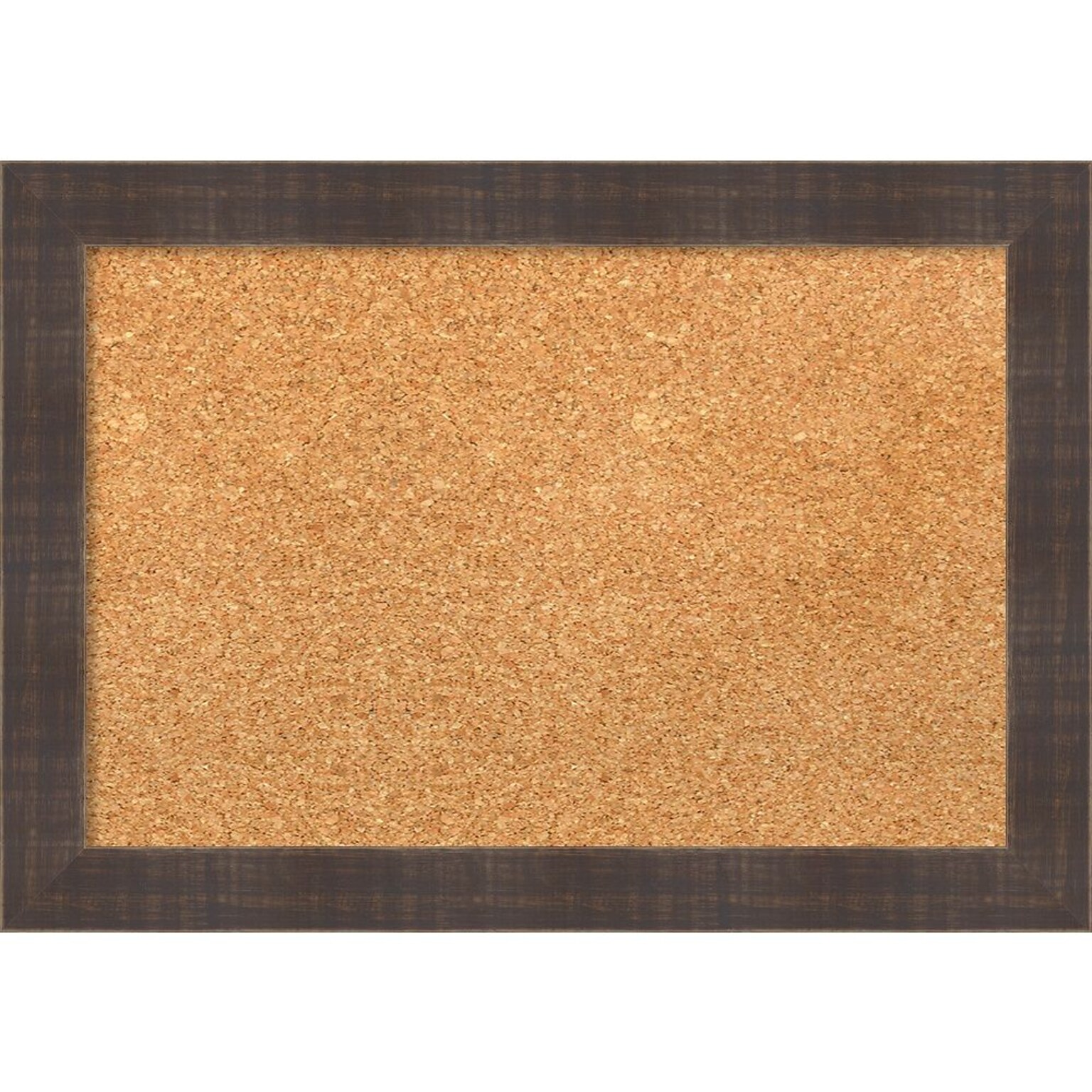 Amanti Art Small Whiskey Brown Rustic 20W x 14H Framed Cork Board (DSW3907817)