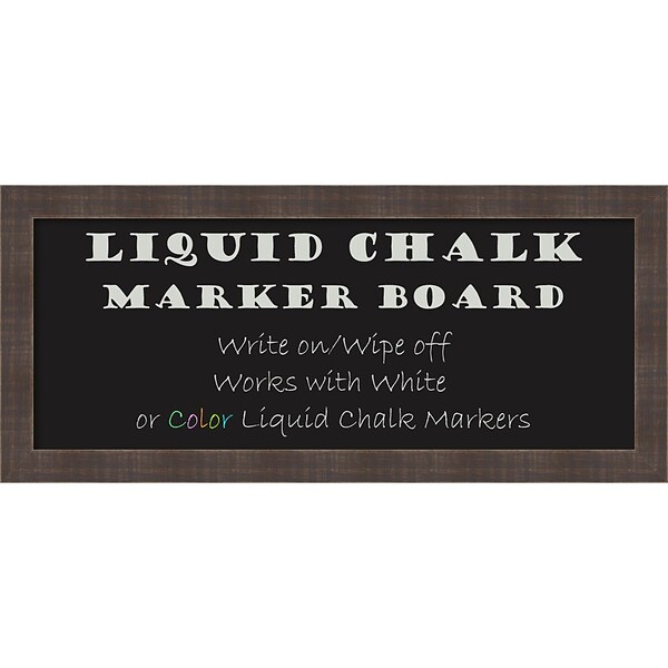 Amanti Art Framed Liquid Chalk Marker Board Panel Whiskey Brown Rustic 32W x 14H Frame Brown (DSW3908065)