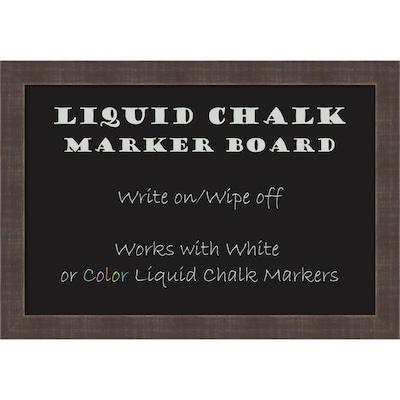 Amanti Art Framed Liquid Chalk Marker Board Medium Whiskey Brown Rustic 26"W x 18"H Frame Brown (DSW3908067)