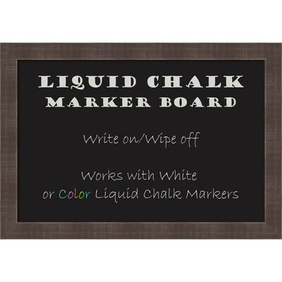 Amanti Art Framed Liquid Chalk Marker Board Medium Whiskey Brown Rustic 26"W x 18"H Frame Brown (DSW3908067)