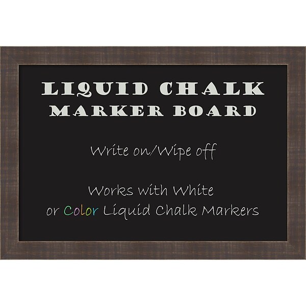 Amanti Art Framed Liquid Chalk Marker Board Medium Whiskey Brown Rustic 26W x 18H Frame Brown (DSW3908067)