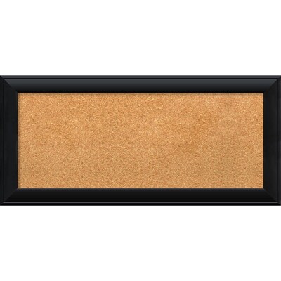 Amanti Art Panel Nero Black 34W x 16H Framed Cork Board (DSW3908080)