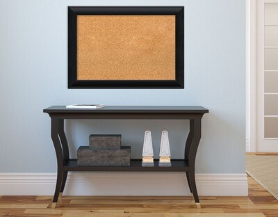 Amanti Art Medium Nero Black 28"W x 20"H Black Framed Cork Board (DSW3908081)