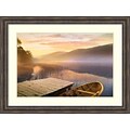 Amanti Art Framed Art Print Morning on the Lake by Steve Hunkiker 49W x 37H, Frame Rustic Pine (DSW3908997)