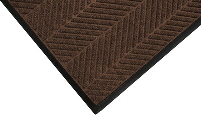 M+A Matting WaterHog Max Herringbone Classic Mat, Universal Cleated,6 x 6, Chestnut Brown (2240756