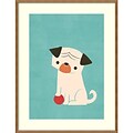 Amanti Art Framed Art Print My Red Ball (Pug) by Jay Fleck 27W x 35H Frame Natural Maple (DSW3909485)