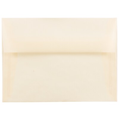 JAM Paper A6 Translucent Vellum Invitation Envelopes, 4.75 x 6.5, Spring Ochre Ivory, 25/Pack (PACV6