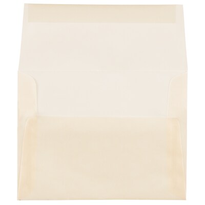 JAM Paper A2 Translucent Vellum Invitation Envelopes, 4.375 x 5.75, Spring Ochre Ivory, 25/Pack (PAC